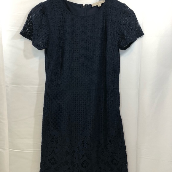 LOFT size 10 Navy Lace Dress - Picture 2 of 4